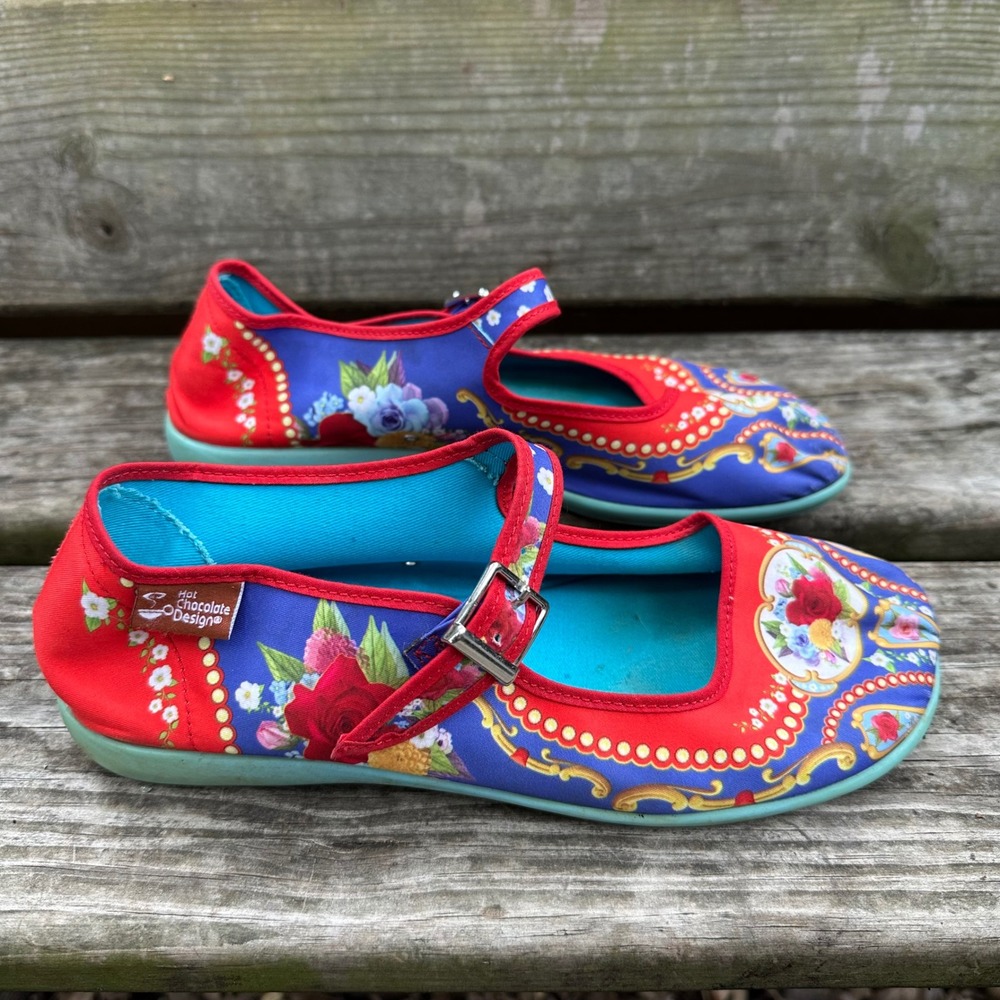 Hot Chocolate Design Chocolaticas Carousel Mary Jane Flat Red EU 37 US Sz 6.5 7